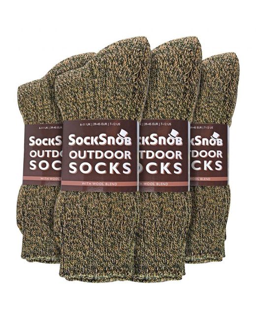 Sock Snob Metallic 12 Pairs Wool Boot Socks For Hiking for men