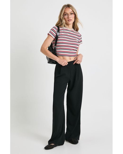 Boohoo Black Petite Basics Wide Leg Trousers