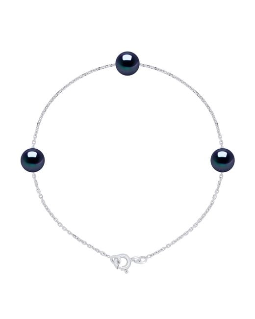 Ateliers Saint Germain White Bracelet 3 Real Cultured Freshwater Pearls Round 7-8 Mm