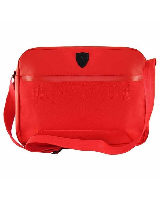 PUMA Red Scuderia Ferrari Adjustable Reporter Bag