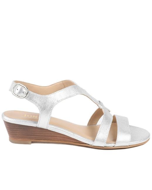 Jones Bootmaker White Gravina Leather Slingback Sandals