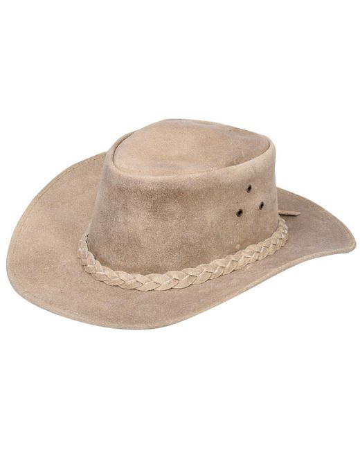 Infinity Leather Black Cowboy Outback Real Vintage Aussie Bush Hat