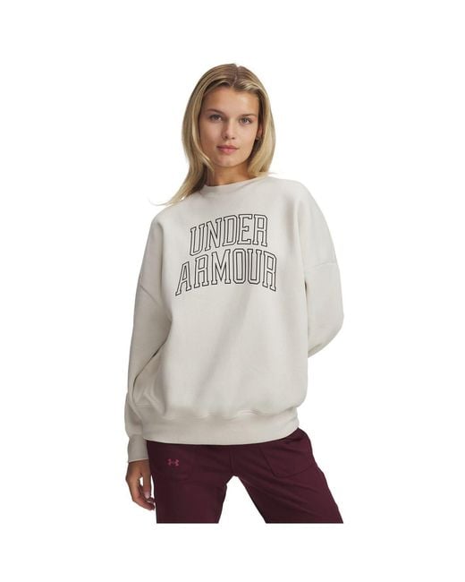 Under Armour Gray Rival Fleece Crew Sweatshirt
