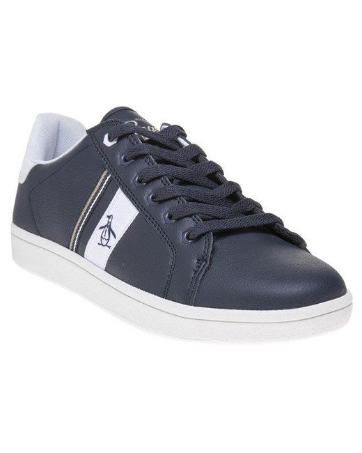 Original Penguin Blue Steadman Retro Trainers for men