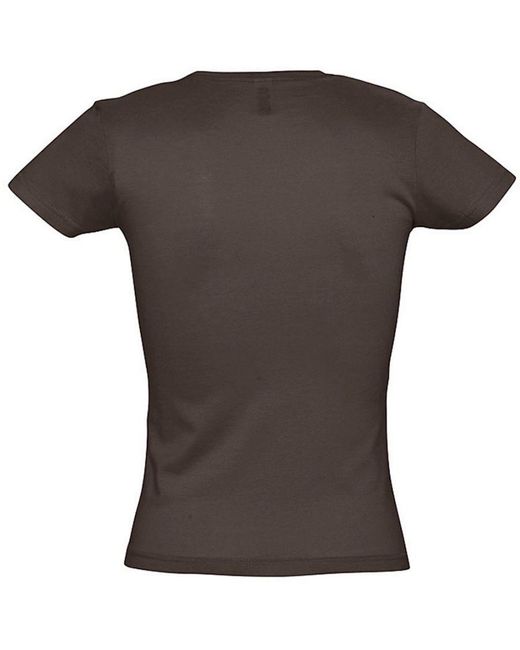 Sol's Black Ladies Miss Short Sleeve T-Shirt () Cotton