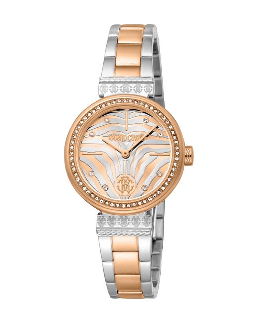 Roberto Cavalli Natural Stainless Steel Two Tone & Rose Color Watch