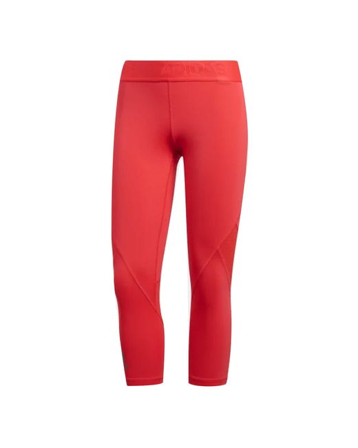 Adidas Red Alphaskin Leggings Cotton