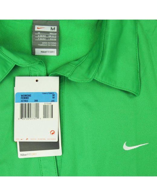 Nike Green Dri-Fit Short Sleeve Polo Shirt Tennis 327803 388