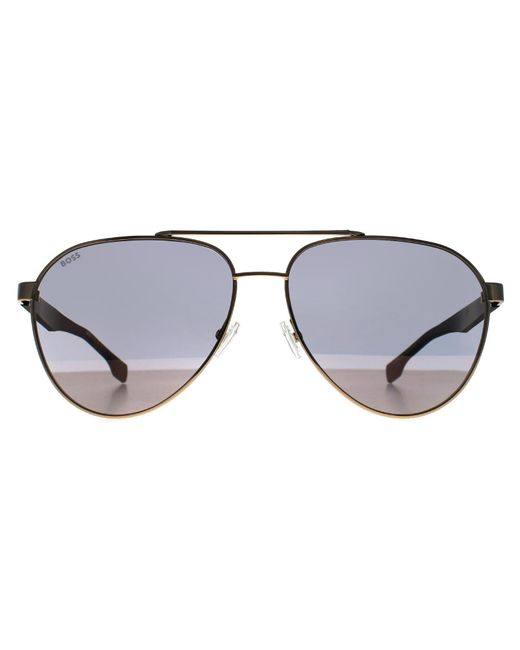 Boss Gray Aviator Mirror 1485/S Metal for men