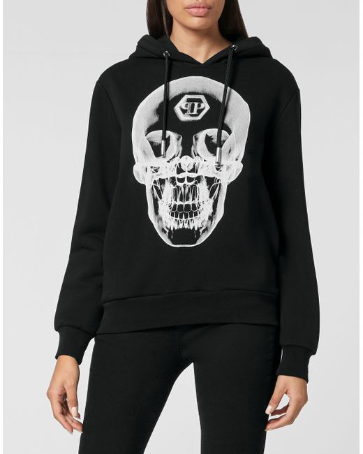 Philipp Plein Sweatjack Met Capuchon Skull in het Black