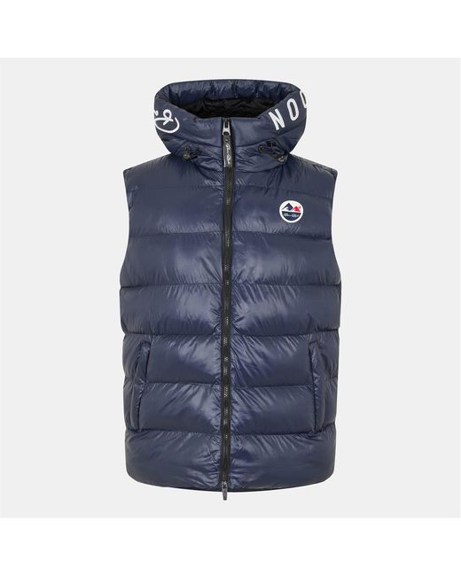 Born Rich Blue Karns Hooded Drawstring Zipped Pocket Puffer Coat for men