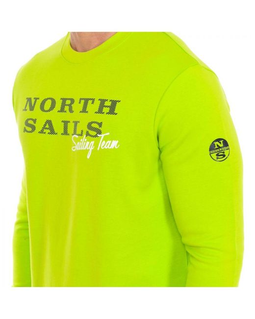 North Sails Sweater Met Lange Mouwen En Ronde Hals 9022970 in het Yellow voor heren