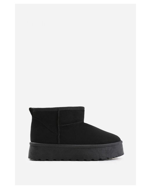 Where's That From Gray Wheres 'Calla' Flatform Fur Lining Ankle Boot