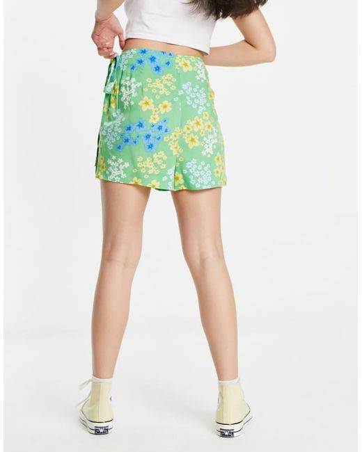 ASOS Green Wrap Tie Skort