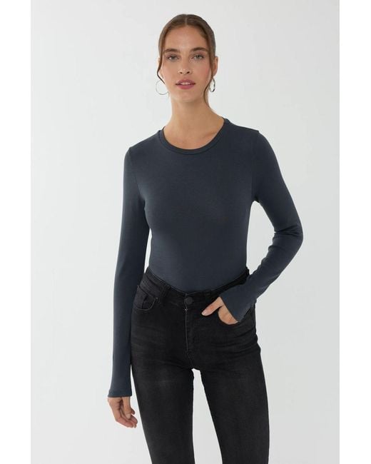 Hiccup Blue Basic Long Sleeve Top