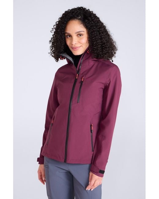 Mountain Warehouse Purple 'Bachill' Waterproof Jacket Breathable 3 Layer Shell Hooded Outdoor Rain Coat