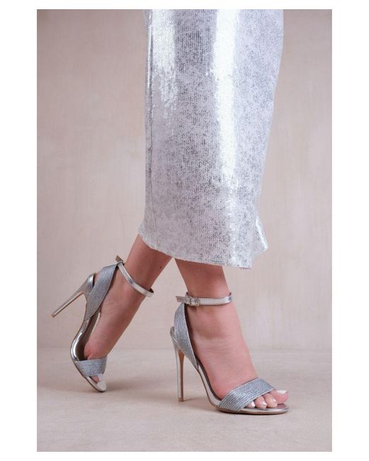 Where's That From Metallic 'Venus' High Heels With Threaded Wide Straps