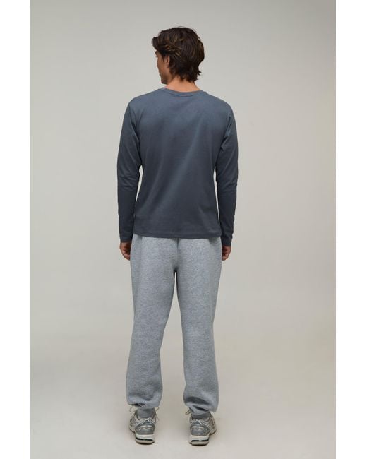 BoohooMAN Blue Essential Regular Fit Long Sleeve T-Shirt for men