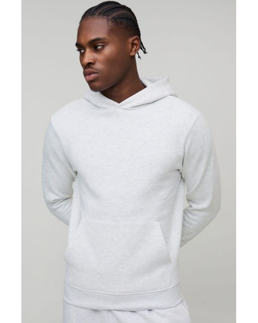 BoohooMAN White Basic Slim Over The Head Hoodie for men