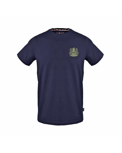 Aquascutum Blue Crew Neck Short Sleeve Jersey T-Shirt for men