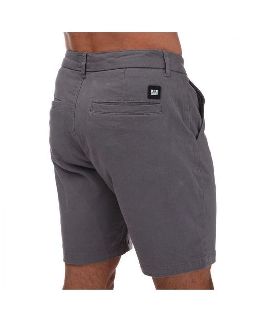 Weekend Offender Gray Dillenger Cotton Twill Chino Shorts for men