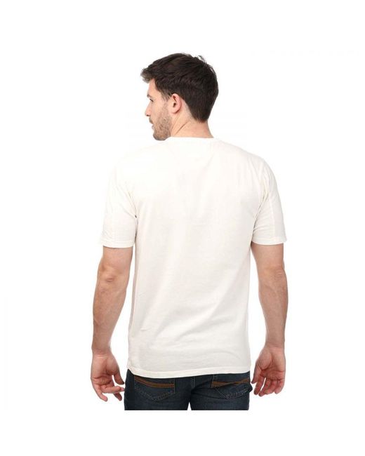 C P Company T-shirt 24/1 Jersey Resist Dyed Logo In Wit in het White voor heren
