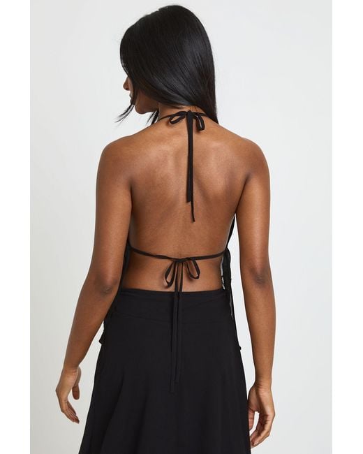 Boohoo Black Beaded Sequin Floaty Cami