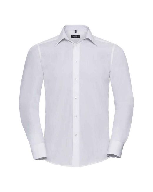 Russell Blue Collection Poplin Tailored Long-Sleeved Formal Shirt for men