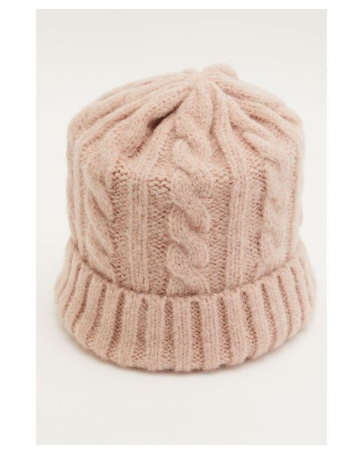 Quiz Natural Knit Beanie Hat