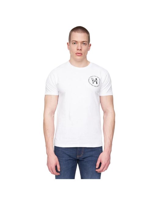 Henleys White Metafone Logo T-Shirt Cotton for men