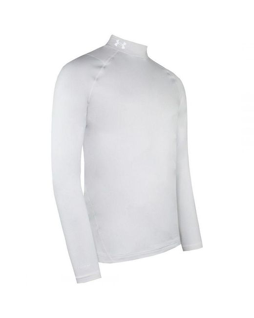 Under Armour White Coldgear Infrared Fitted Golf Mock Baselayer 1366269 100 for men