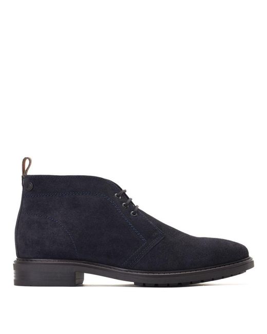 Base London Blue Kilby Suede Chukka Boots for men