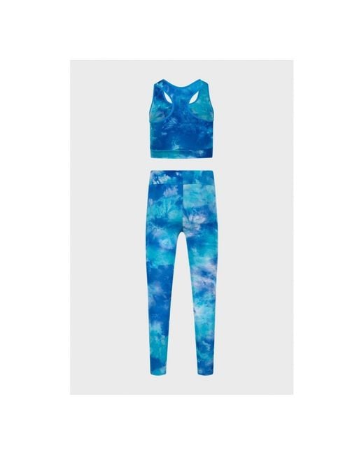 19V69 Italia by Versace Blue Leggings And Top Demy Polyamide