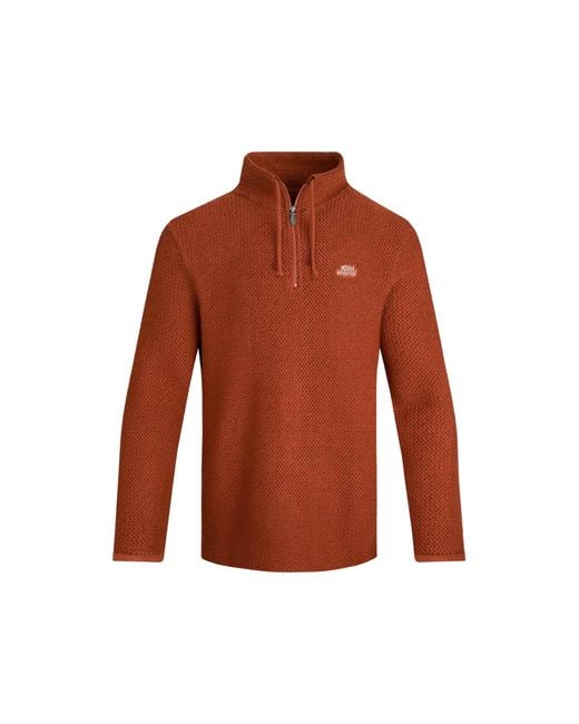 Weird Fish Red Cruiser Macaroni Quarter-Zip Pullover for men