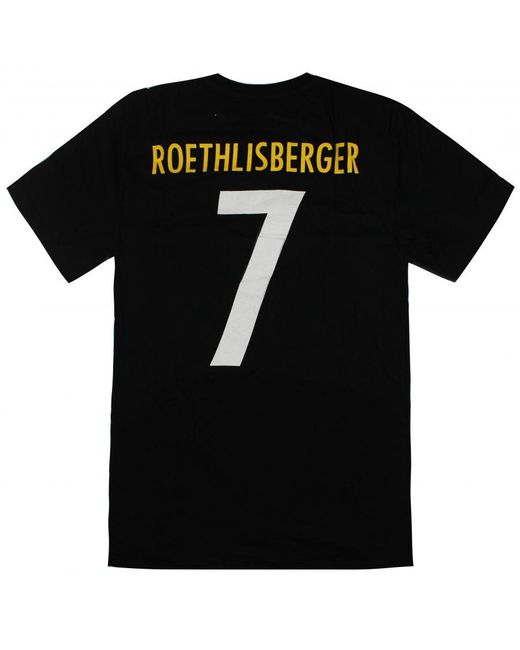 Fanatics Black Nfl Pittsburgh Steelers Ben Roethlisberger 7 T-Shirt for men