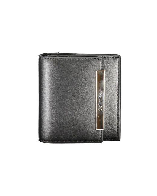 Calvin Klein Gray Schwarze Polyester-Geldbörse