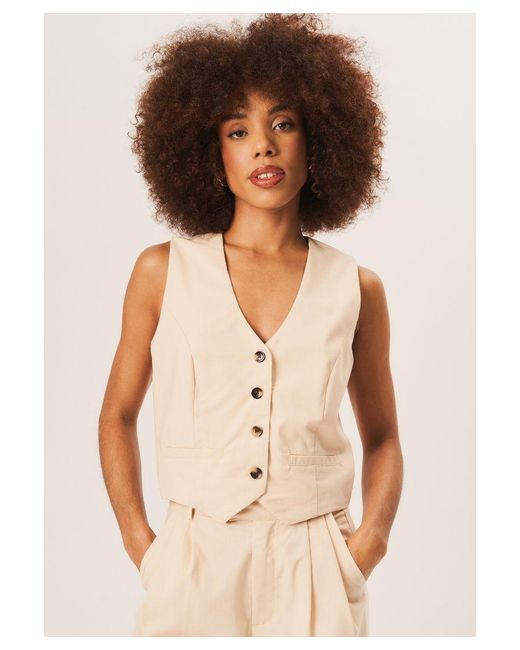Gini London Natural Tailored Single Breasted Waistcoat