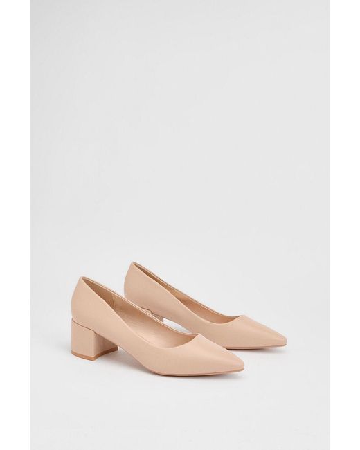 Good for the Sole Pink Rebecca Faux Leather Block Heel Court Shoes