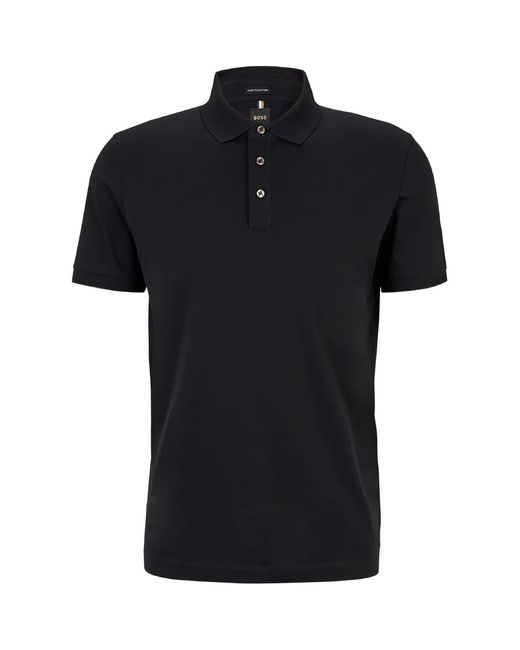 Boss Black Collared Neck Short Sleeve Regular Fit Top for men