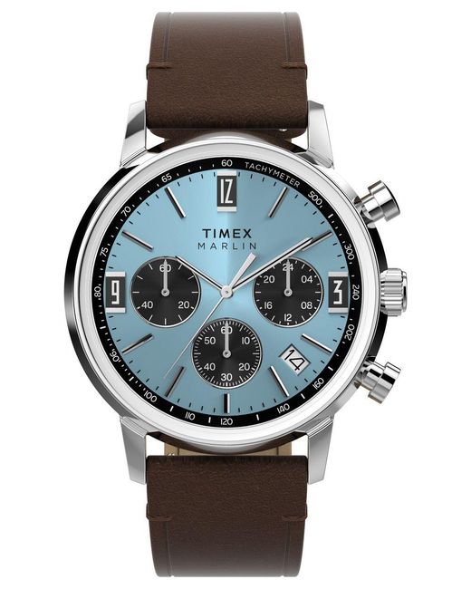 Timex Gray Marlin Watch Tw2Y66600 Leather for men