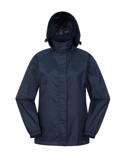 Mountain Warehouse Blue 'Pakka' Packable Jacket Waterproof Breathable Adjustable Hood Rain Coat Polyamide