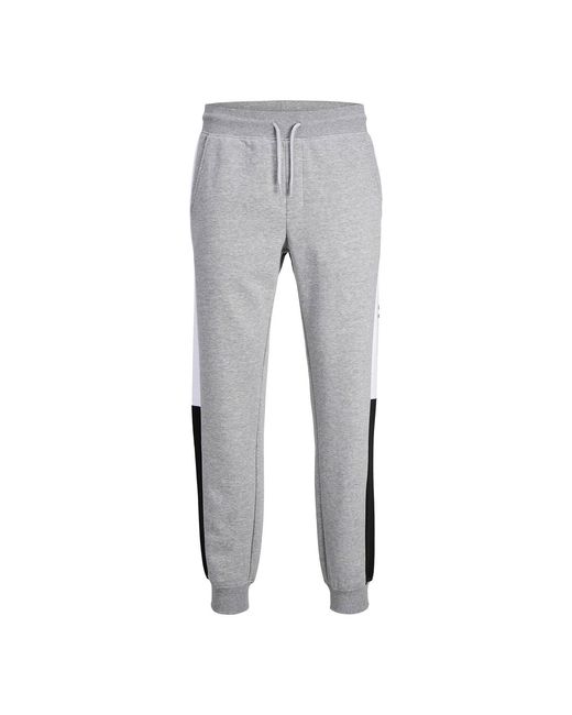 Jack & Jones Gray Slim Fit Sweatpants Ribbed Cuffs Activewear For for men