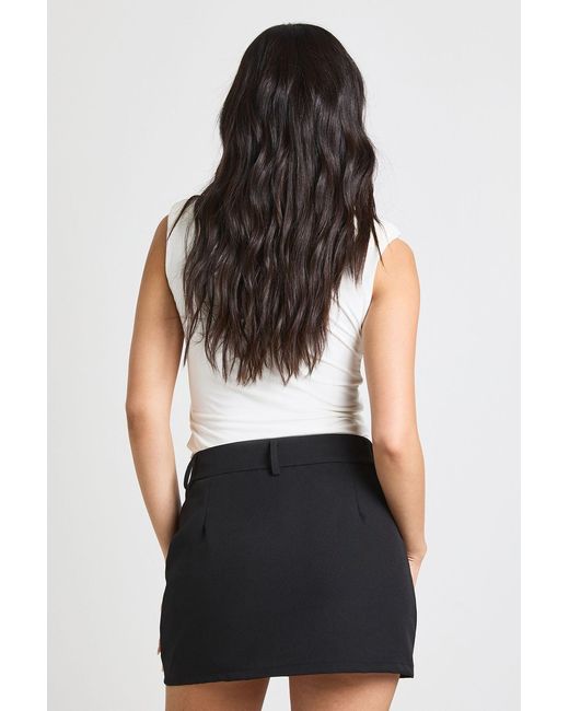 Boohoo White Tailored Fitted Mini Skort