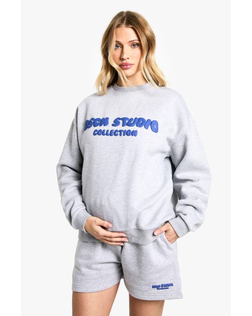Boohoo Blue Maternity Dsgn Studio Short Tracksuit