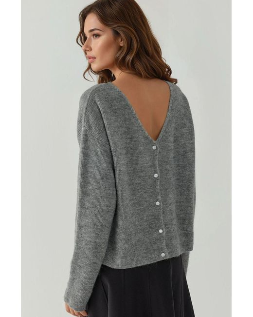 Hiccup Gray Ultra Soft V-Neck Buttoned Dual-Use Cardigan