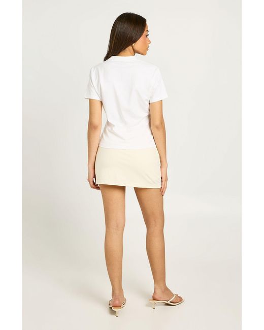 Boohoo White Basic Jersey Skort