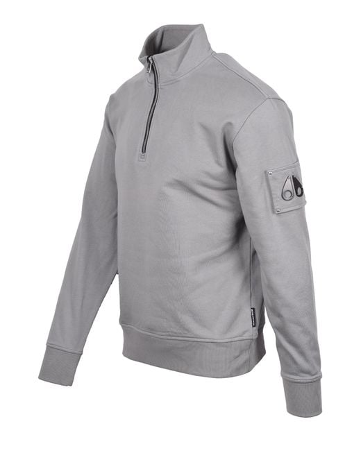 Moose Knuckles Gray Hartsfield Half Zip Industry for men