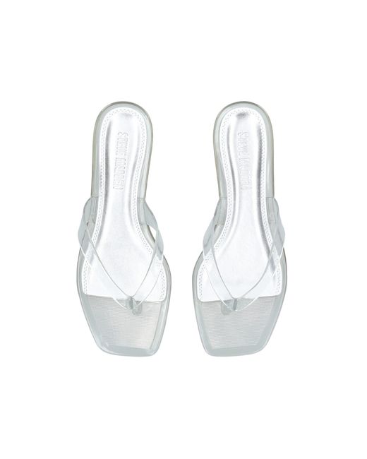 Steve Madden White Trella Clear Sandals