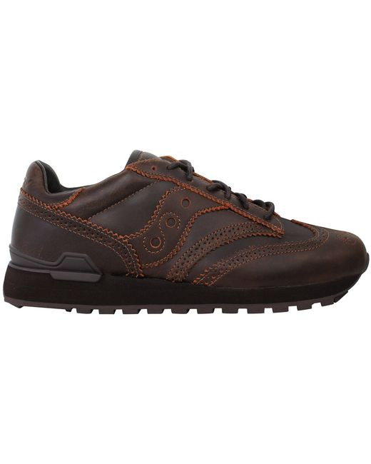 Saucony Brown Shadow Original Wingtip Trainers for men