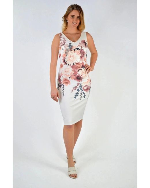 Floral Sleeveless Dress in White Lyst UK